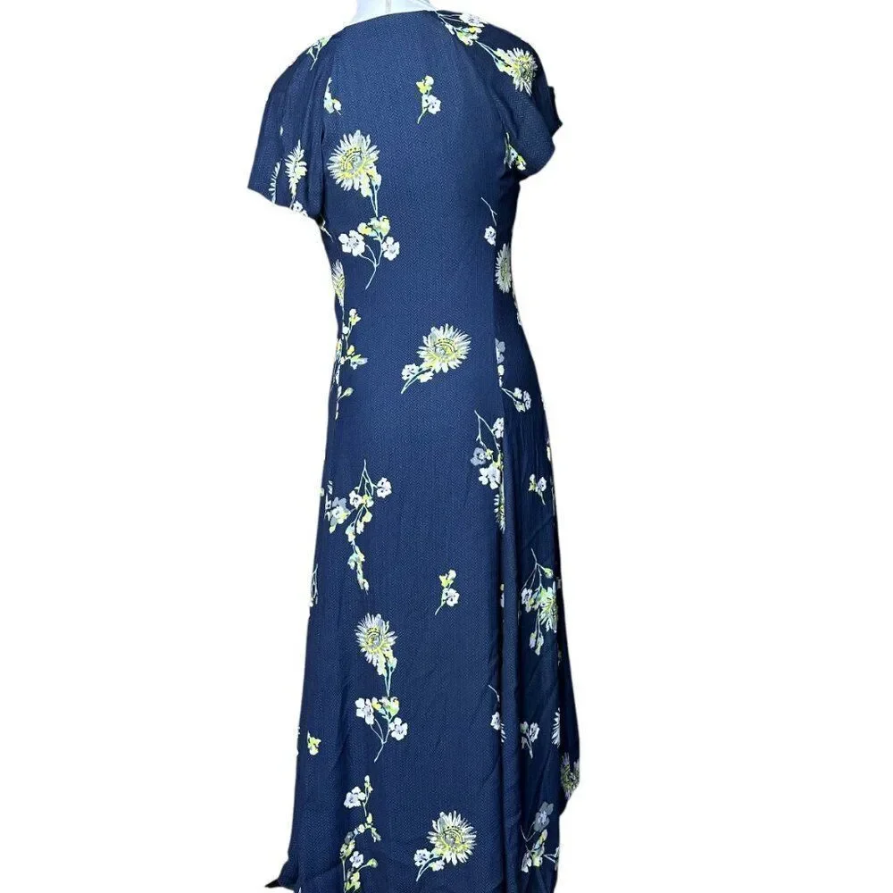 Free People Lost in You midi Dress blue floral xs